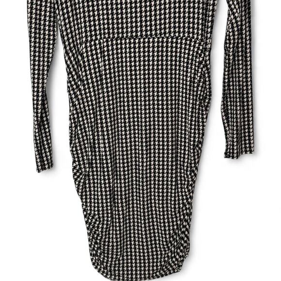 Veronica Beard Mizani Houndstooth Ruched Long Sleeve Dress (L) - Picture 8 of 15